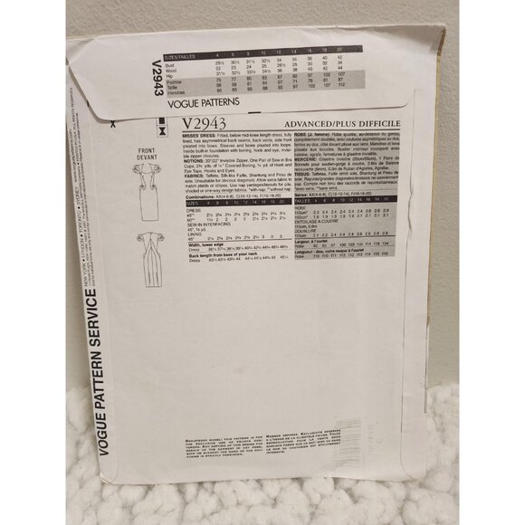 Bellville Sassoon Vogue V2943 | Uncut Designer Dress - Picture 4 of 10